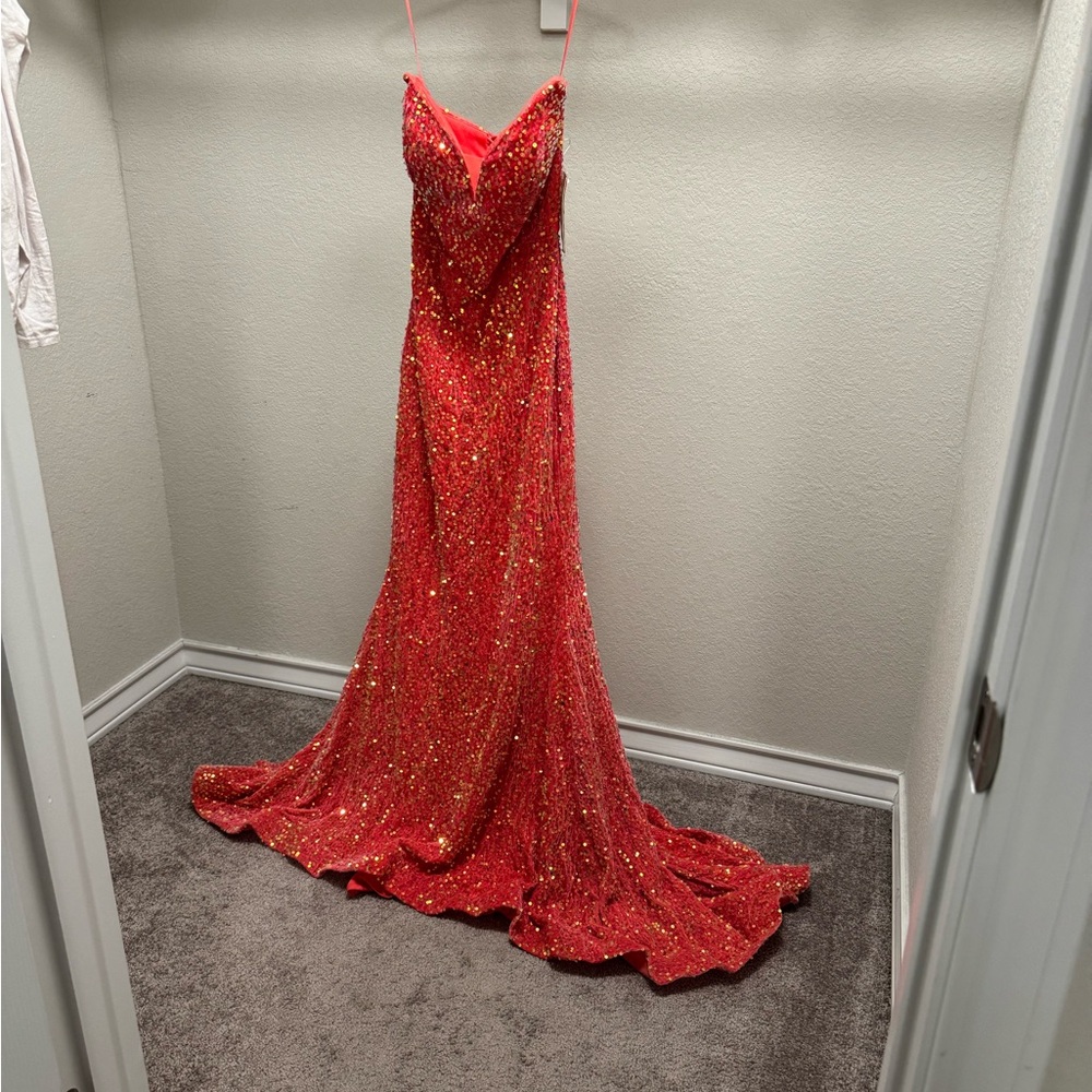 Glamorous Pink Sequin Prom Dress/Evening Gown